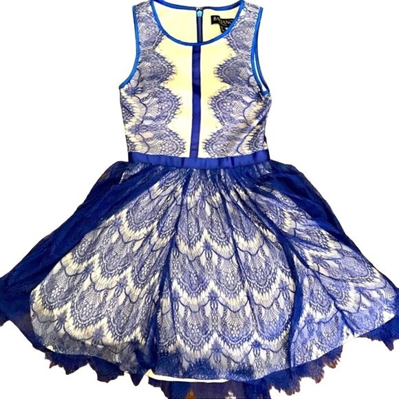 Bariano Australia Women's Designer Blue Lace Tutu Party Cocktail Dress Size 4 - Picture 1 of 12